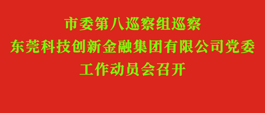 市委第八巡察组巡察东莞科技创新金融集团有限公司党委工作动员会召开