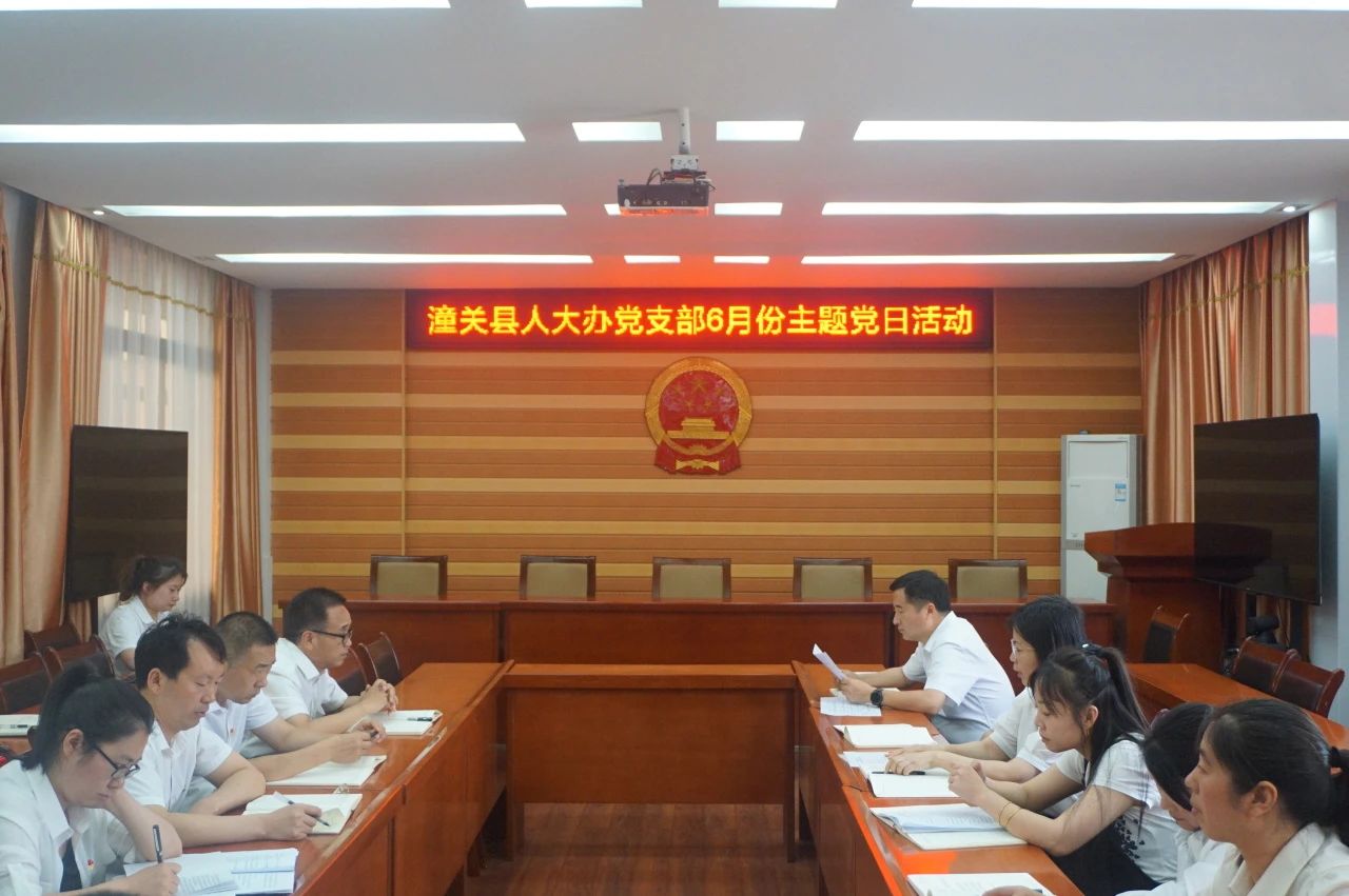 潼关县人大办党支部开展6月份“主题党日”活动