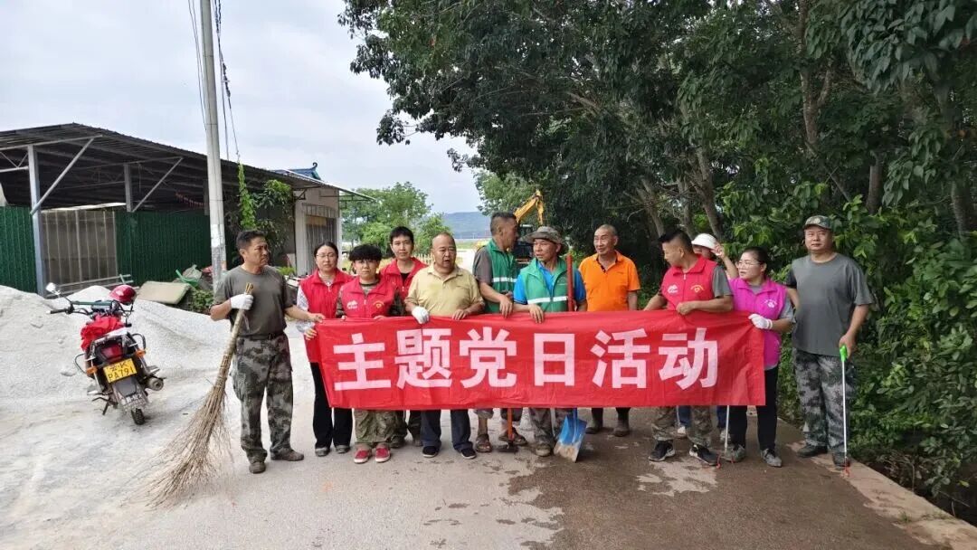 【主题党日】清除垃圾死角 净化亮化家园