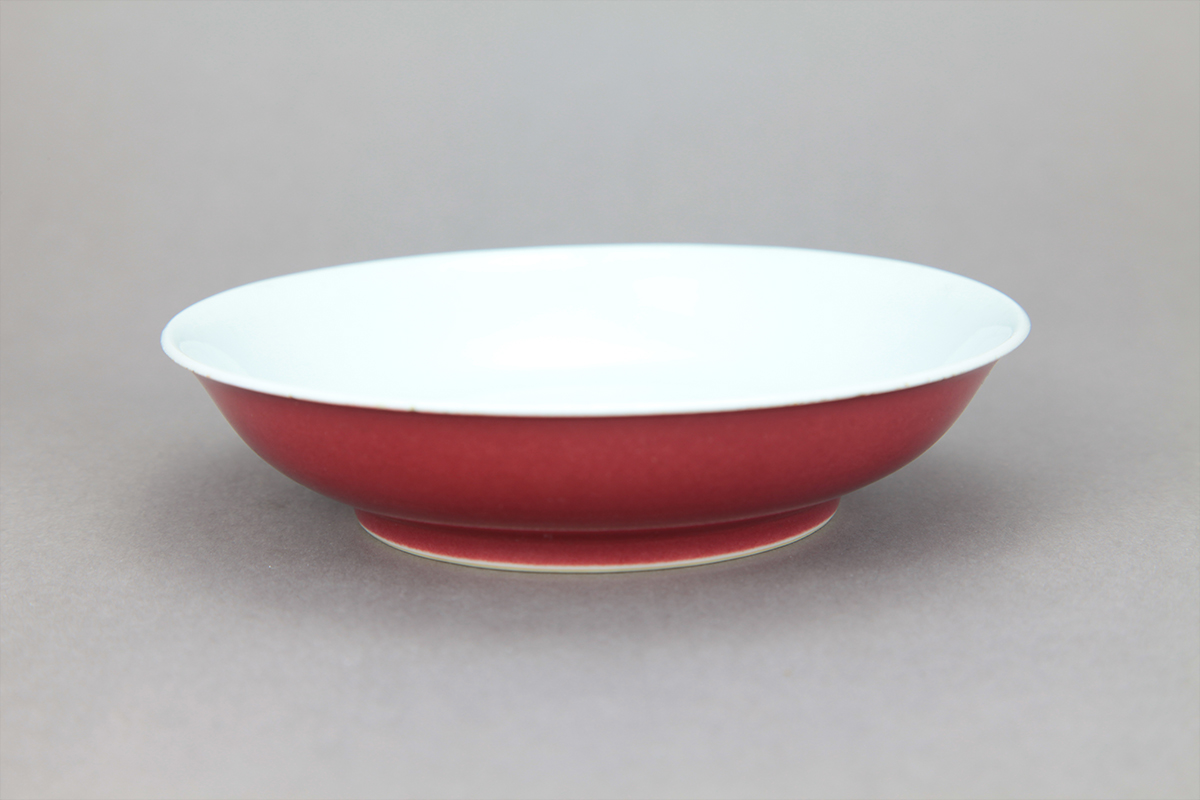 清 乾隆款霁红盘