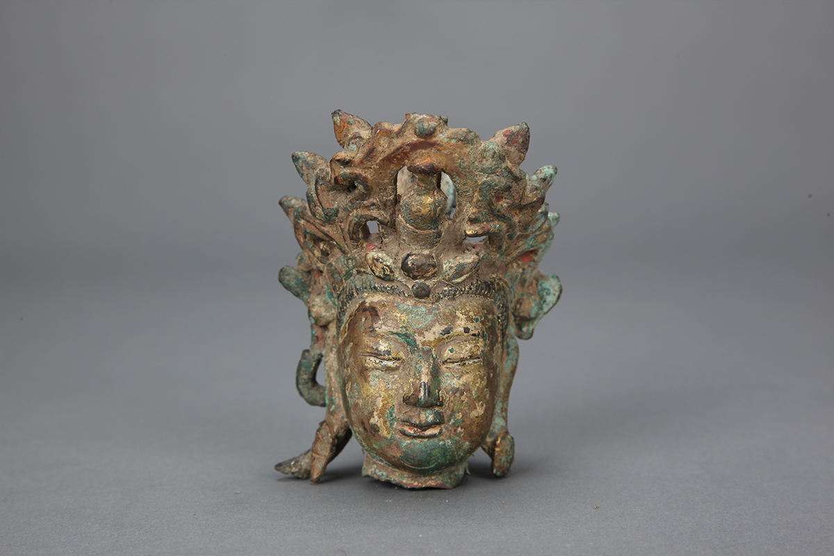 辽代 铜鎏金观世音头像