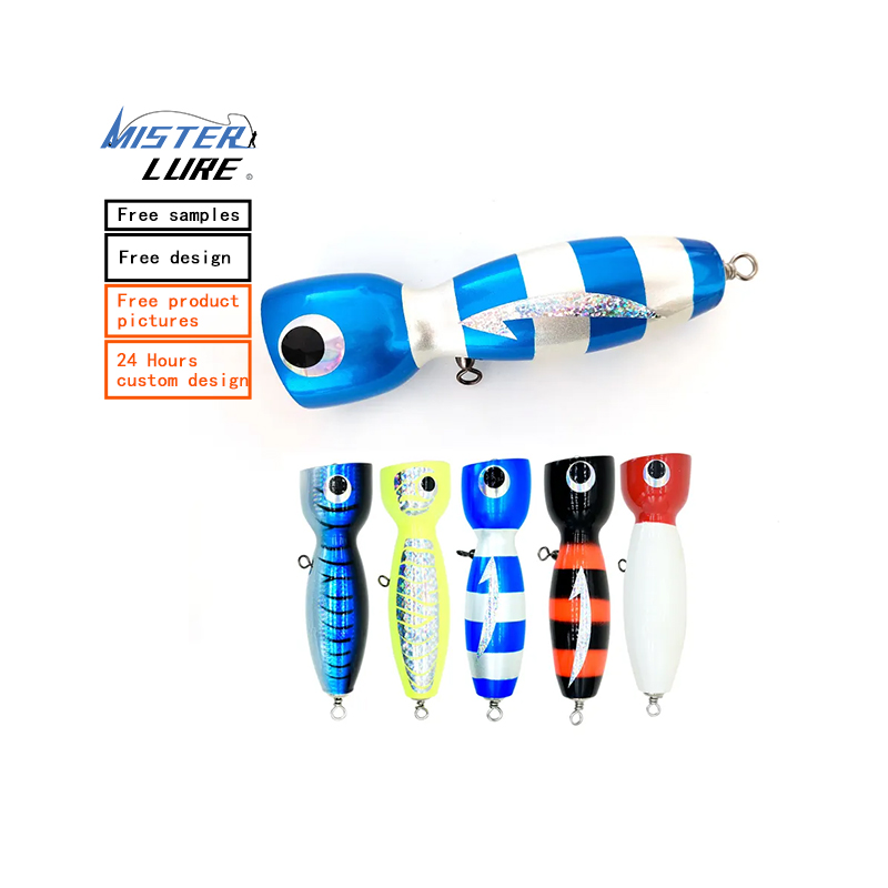 MISTER LURE fishing lure wholesale 100g artificial strong tuna popper topwater wooden lure