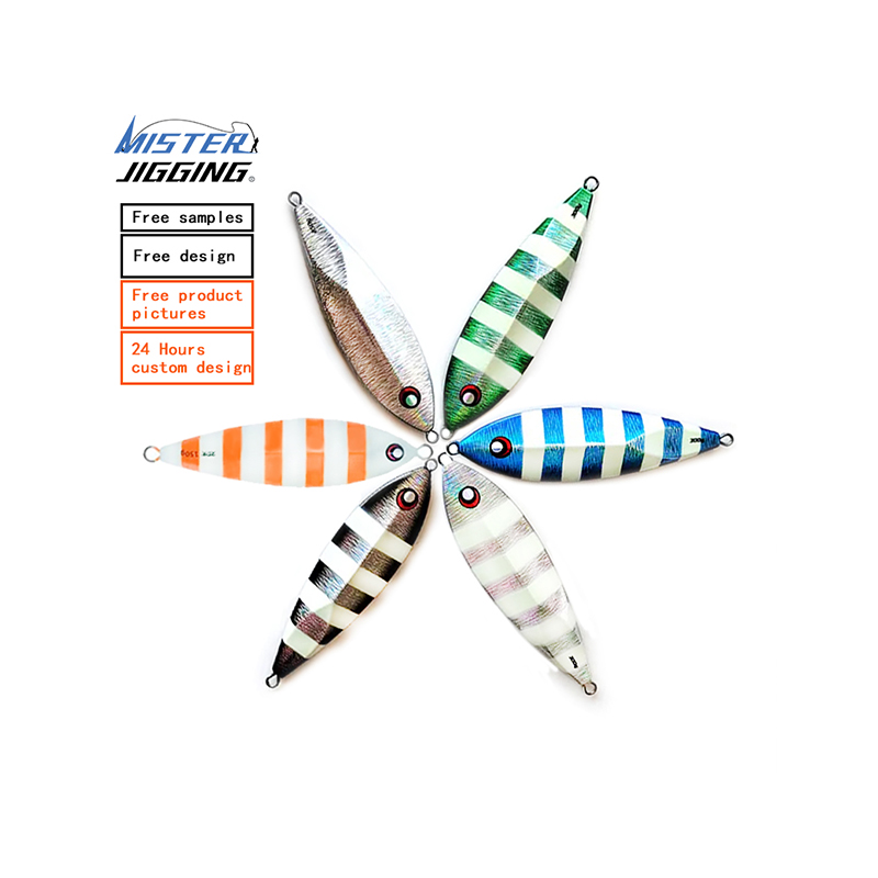 MISTER JIGGING Luminous Sticker Eyes100g-300g saltwater slow pitch fishing jigging lead metal jig fish