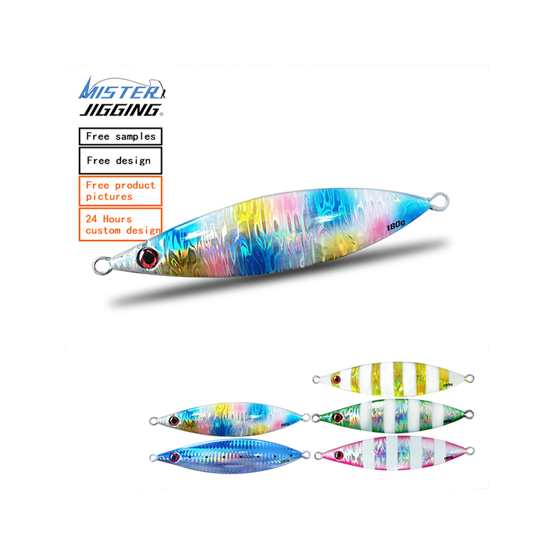 MISTER JIGGING factory manufacturing lures fishing laser reflection glow lures 160g-250g fishing jig fishing metal jigs