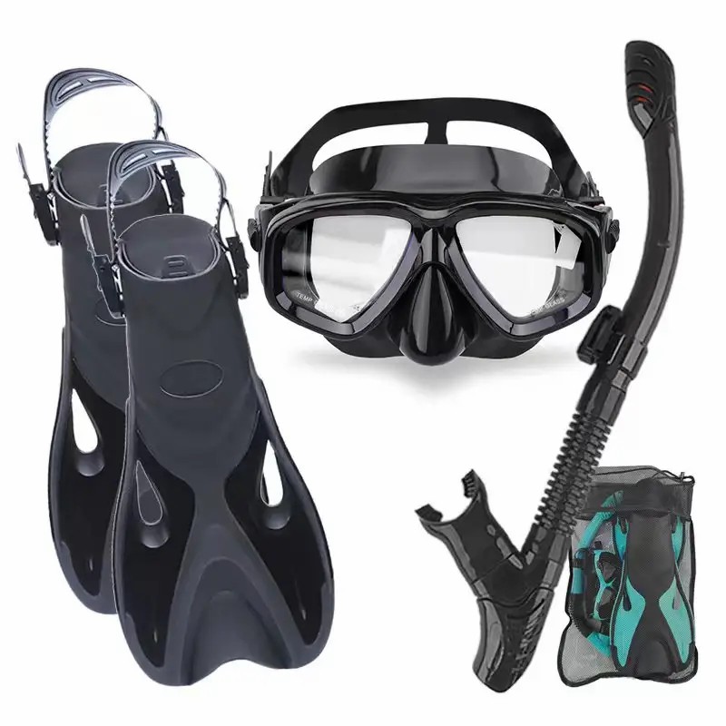 Adults S/M ML/XL Snorkeling Customize Swimming Goggles Diving Equipment Snorkel Fins Mask Diving Gear Set