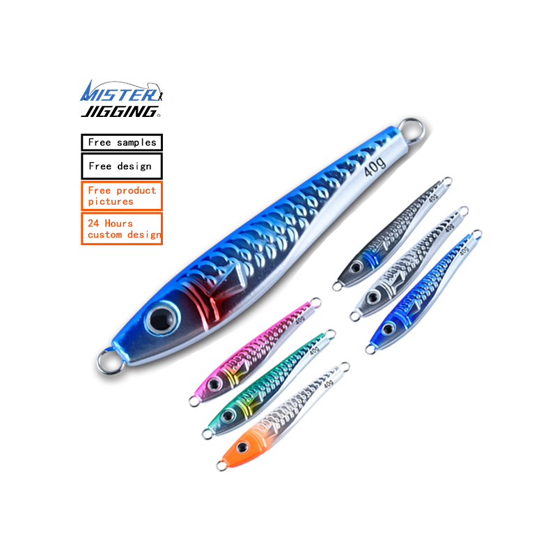 MISTER JIGGING High Quality Artificial fishing metal jig slow pitch baits 7g-85g Saltwater Metal Jig Lure
