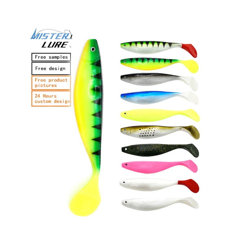 China 70g 23mm Oem Plastic Salt Water Fishing Big Bait worm lure T-Tail Smell Fish Soft Lure