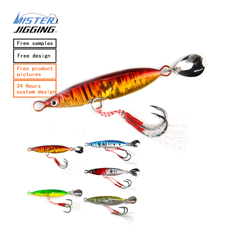 MISTER JIGGING 3D print luminous saltwater fishing jigsfishing lures saltwater 60g 80g metal jig lure