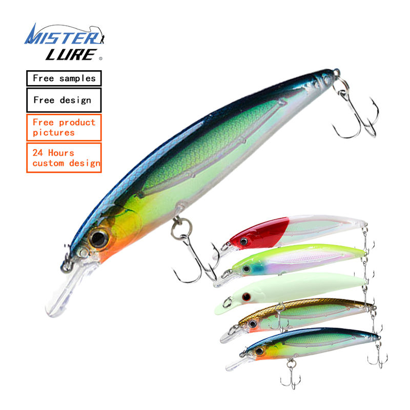 MISTER LURE plastic minnow 3D lure with hook freshwater sinking fishing lur
