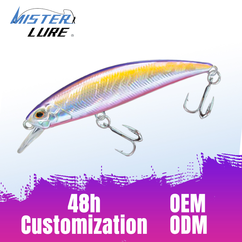 MISTER LURE Freshwater Holographic Colors Retail Custom Minnow Fishing Tackle