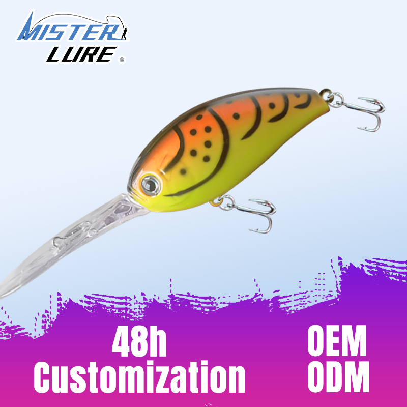 MISTER LURE Artificial Minnow Crank Bait Swim Bait with Hook