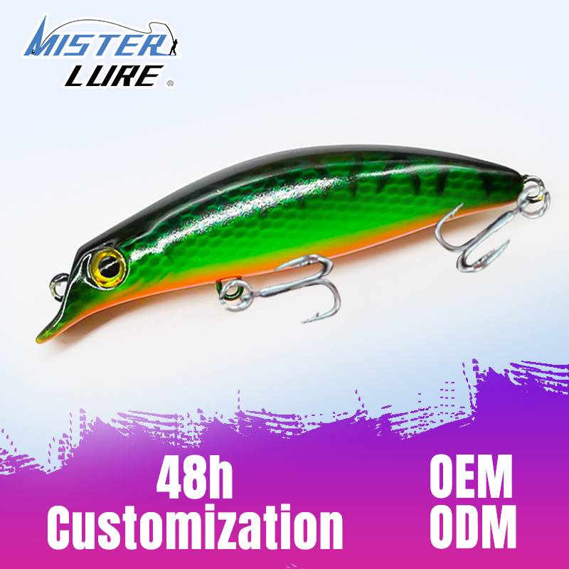 MISTER LURE 75mm 7.3g Freshwater Floating Artificial Holographic Light Making Machine Oem Minnow Fishing Lure