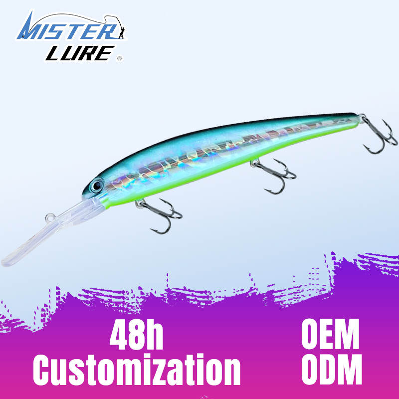 MISTER LURE 20g Artificial Plastic Hard Bait Topwater Minnow Lure with Triple Hook for Lake Freshwater Fishing Lures