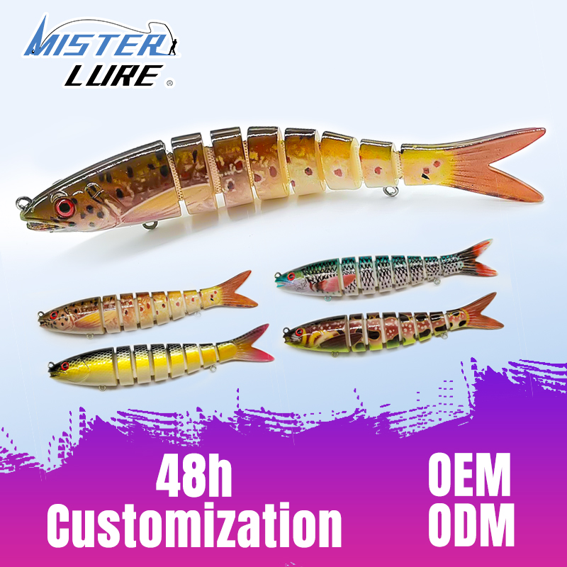 MISTER LURE 135mm 19.8g 8-Section Artificial Swimmer Bait Hard Plastic Multi-Jointed Bass Pike Fishing Lure